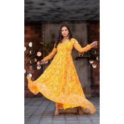 Georgette with Digital  print /GF01 - SHUBH YELLOW