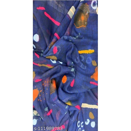 Anni Designer Navy Blue Georgette Printed Saree/MS