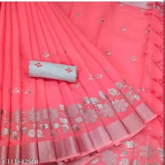 CHANDERI SILVER PATTA SAREE/