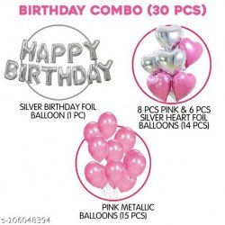 BALLOONWALA HAPPY BIRTHDAY DECORATION COMBO 30PCS