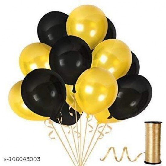 50 GOLDEN BLACK MATALLIC LATEX BALLOONS FOR WEDDING