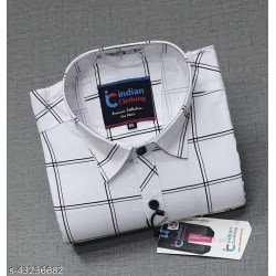 INDIAN CLOTHING Men's Cotton Grab Check full Sleeve Shirts/MS