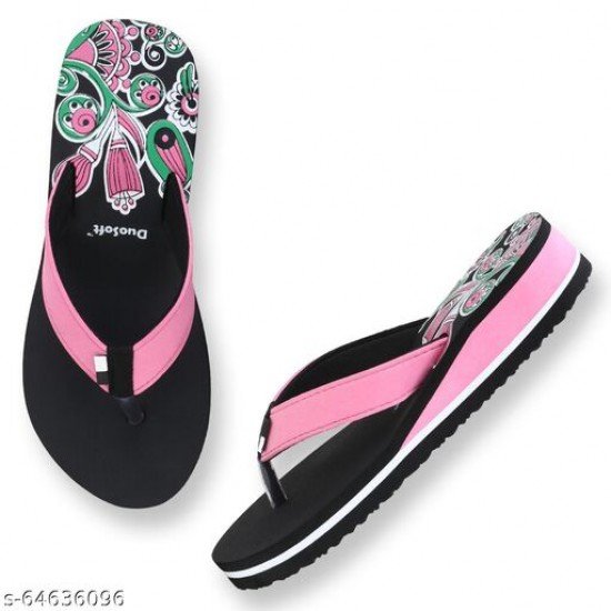 Duosoft Pink Suede Women Flip Flop/Slippers