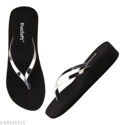 Duosoft Silver Silicon Women Flip Flop/Slippers