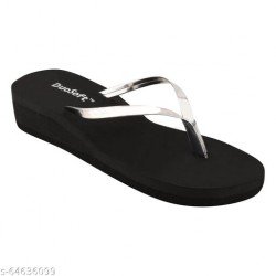 Duosoft Silver Silicon Women Flip Flop/Slippers