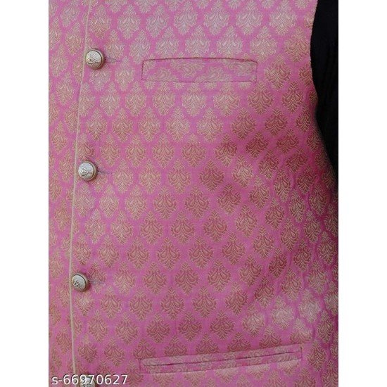 Pink Zari Nehru Jacket For men