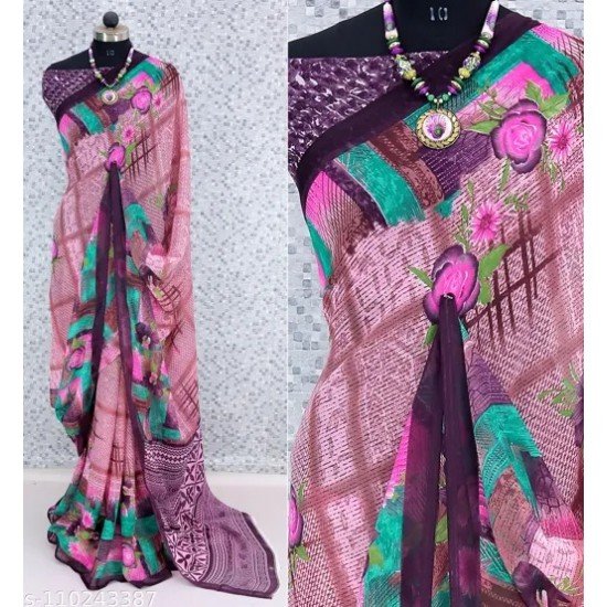 Rekha Maniyar Georgette Floral Printed Women's Saree