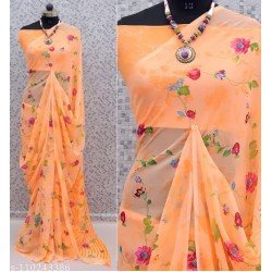 Rekha Maniyar Georgette Floral Printed Women's Saree