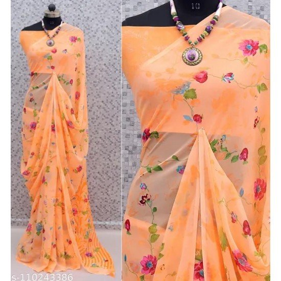 Rekha Maniyar Georgette Floral Printed Women's Saree