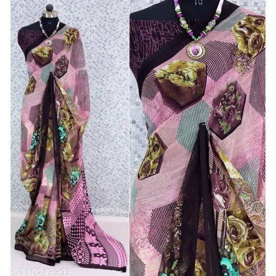 Rekha Maniyar Georgette Floral Printed Women's Saree