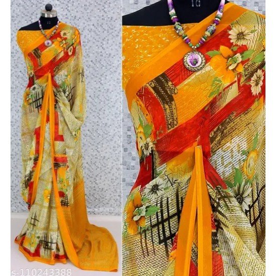 Rekha Maniyar Georgette Floral Printed Women's Saree