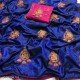 SATIN SILK SAREE WITH EMBROIDERY DESIGN