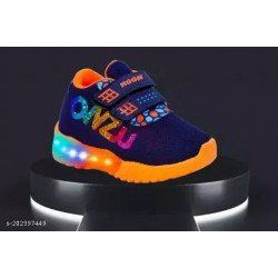 Hooh_Boys and Girls Kids Led Led Light up Navyblue Shoes/MS