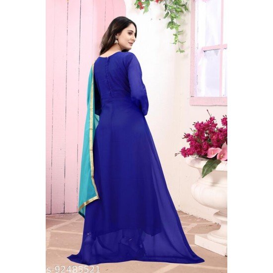 NEW TRENDY BLUE HOT FIX GOWN