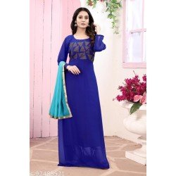 NEW TRENDY BLUE HOT FIX GOWN