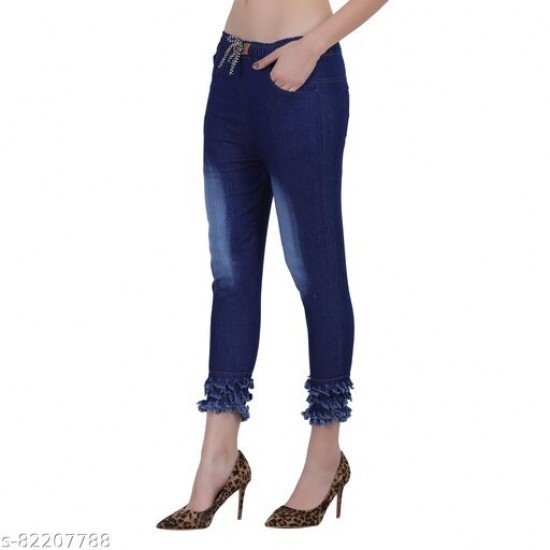 DENIM STYLISH JOGGER WITH DAMAGE WORK FOR WOMEN DENIM STYLISH JOGGER WITH DAMAGE WORK FOR WOMEN