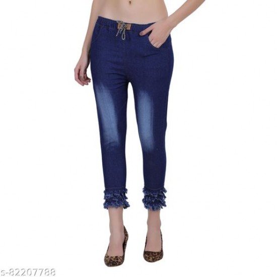 DENIM STYLISH JOGGER WITH DAMAGE WORK FOR WOMEN DENIM STYLISH JOGGER WITH DAMAGE WORK FOR WOMEN
