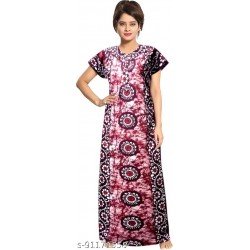 DERZO WOMEN'S COTTON PRINTED MAXI NIGHTY