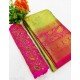 GAURI PATTU SILK SAREE WITH EMBROIDERY BLOUSE PIECE (PISTA & PINK)