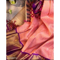 FANTASTIC PINK COLOR KANCHIPURAM SILK SAREE