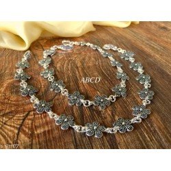 Women's Alloy Oxidised Silver Anklets/MS