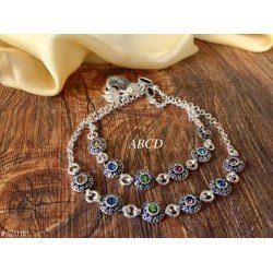 Women's Alloy Oxidised Silver Anklets/MS