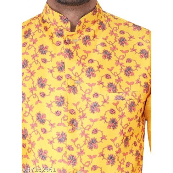 Sadree mens Silk Kurta pajama With nehru jacket set/MS