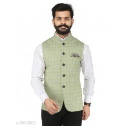 Stylish Cotton Viscous Blend Printed Ethnic Jacket/MS