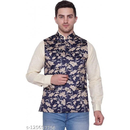 satin nheru printed jacket for men's Ethnic Jackets/MS