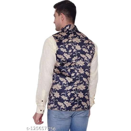 satin nheru printed jacket for men's Ethnic Jackets/MS