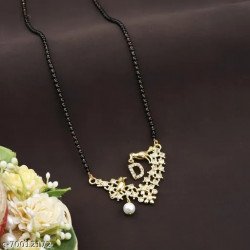 E Sparrow Alphabet Letter American Diamond Gold Plated Mangalsutra/MS