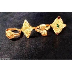 Trendy Beautiful Gold-Plated Women Rings Combo/MS