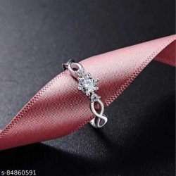 White Crystal Proposal Adjustable Couple Ring for Men and Women/MS