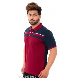 Bishop Cotton Men's Half Sleeves Colorblocked Polo T-shirt/MS