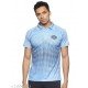 HPS Sports Printed Polo Collar Sky Blue T-Shirt/MS