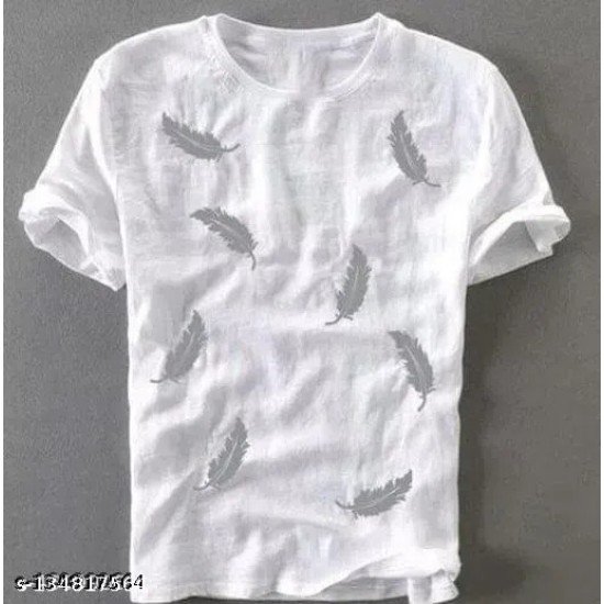 Stylish Modern Leaf Print Men's T-shirt/MS