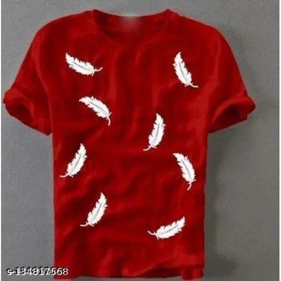 Stylish Modern Leaf Print Men's T-shirt/MS