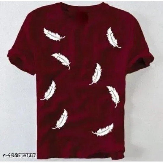 Stylish Modern Leaf Print Men's T-shirt/MS