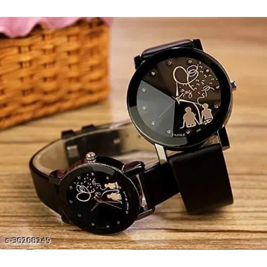 Elegent Analog couple wrist watches combo/MS