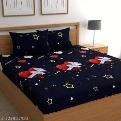 4STRON Glace Cotton 3D Printed Double Bedsheet/MS