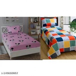 Brand RULIT 220TC 2 Single Bedsheet With 2 Pillow Covers/ms