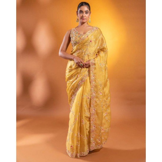 Heavy Organza Silk with Embroidery Sequins workGF241 – 1190 Heavy Organza Silk with Embroidery Sequins workGF241 – 1190