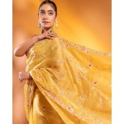 Heavy Organza Silk with Embroidery Sequins workGF241 – 1190