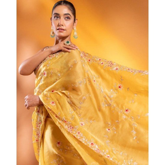 Heavy Organza Silk with Embroidery Sequins workGF241 – 1190 Heavy Organza Silk with Embroidery Sequins workGF241 – 1190