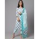 Top-Pant-Dupatta Set/ GF04 - Kiara White Edition