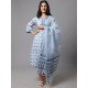 Top-Pant-Dupatta Set/ GF04 - Kiara White Edition