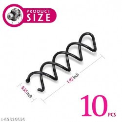 10 PC Black Spiral Twist Hair Pins Bun Stick DIY Hair Style Fit For All Hair Type/MS