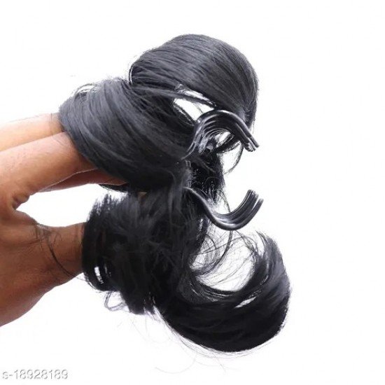 Fashsio Brown Artificial Juda Hair Extension with Clutcher for Women