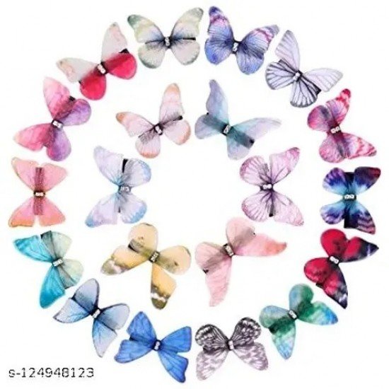 Hair Clip Butterfly Barrette Colorful Gauze Butterfly Clip Snap Hair Clip for Kids Women Girls Toddlers 6pcs/MS