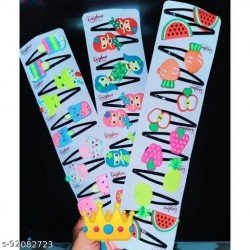 BEAUTIFUL MULTICOLOR BLACK TIKTOK CARTOON HAIRCLIP PACK OF 10PCS/MS